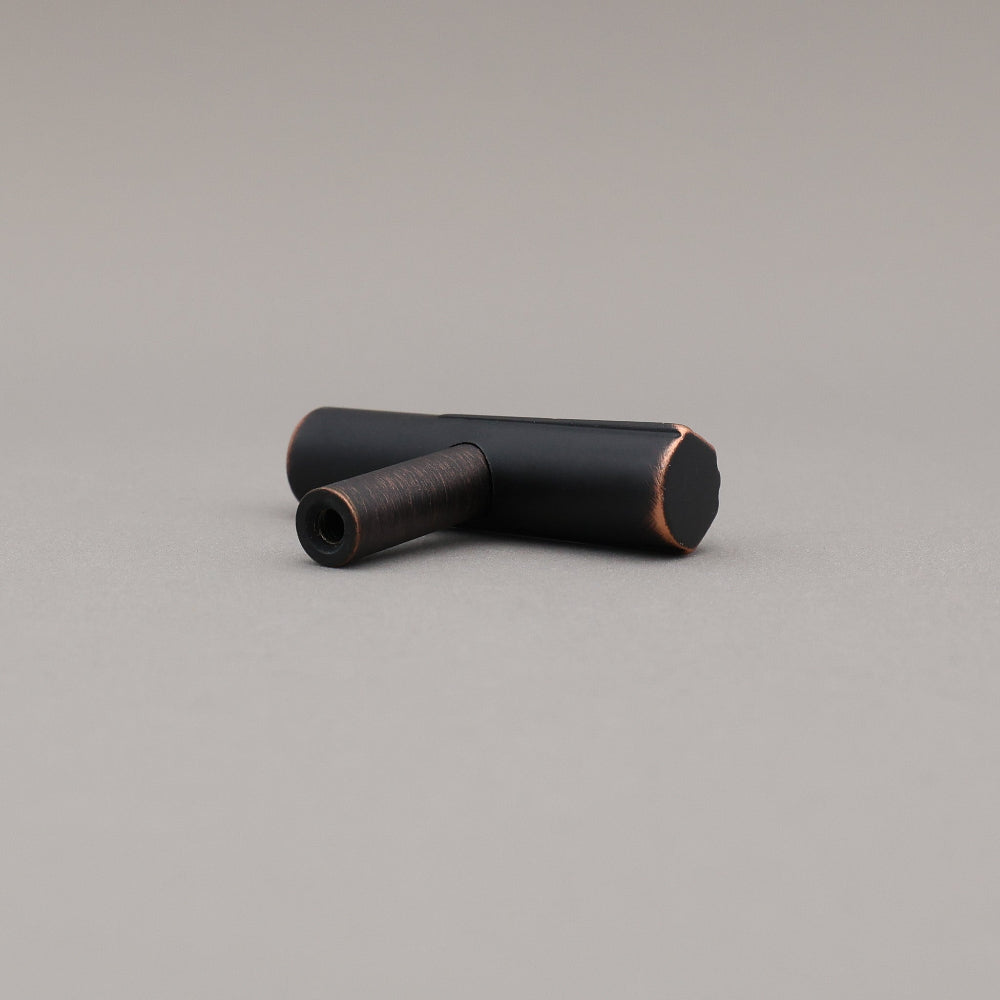 Venetian Bronze T-Knob back view with on a gray background