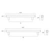 Tech specs with dimensions for Hapny Diamond Appliance Pull in 12" and 18" center to center sizes for all finishes