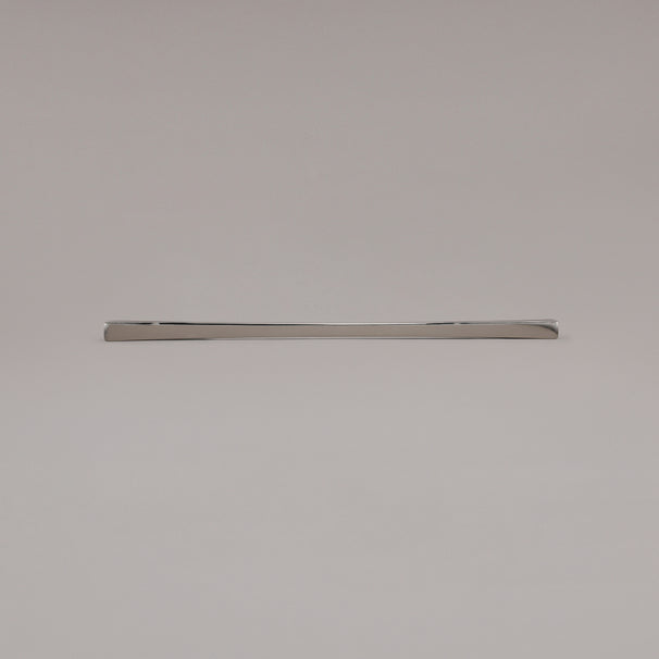 18" Diamond appliance pull in Polished Nickel laying on gray background