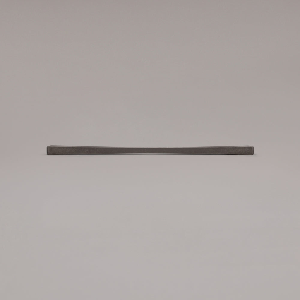 18" Diamond appliance pull in Weathered Nickel laying on gray background