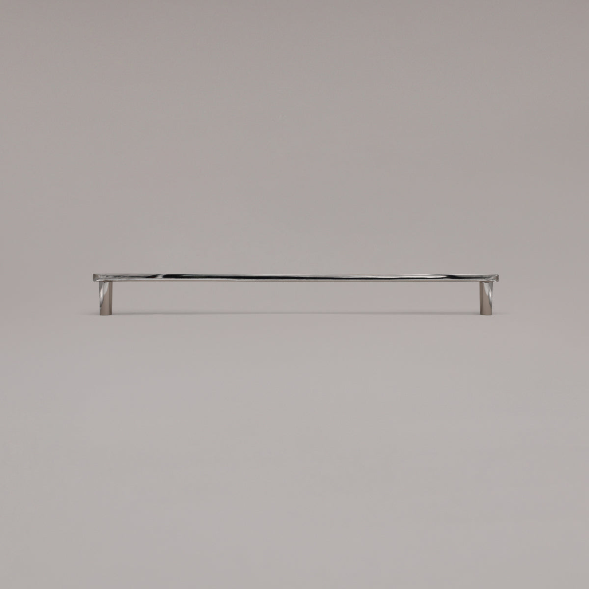 18" Horizon appliance pull in Polished Nickel standing on gray background