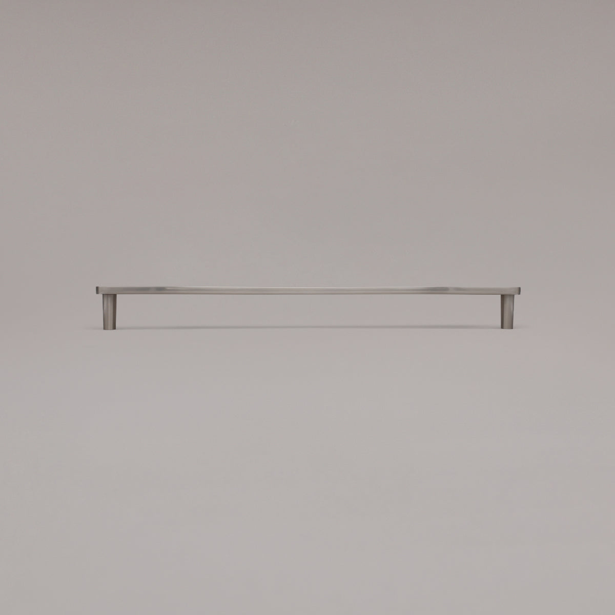 18" Horizon appliance pull in Satin Nickel standing on gray background
