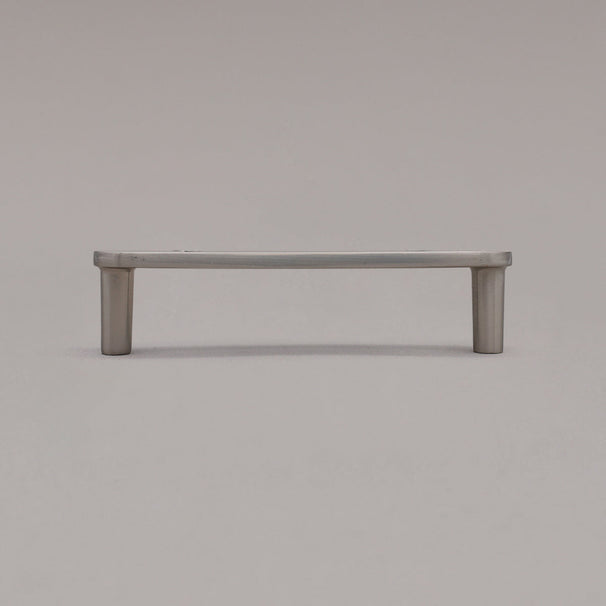 horizon satin nickel silver pull standing on gray background