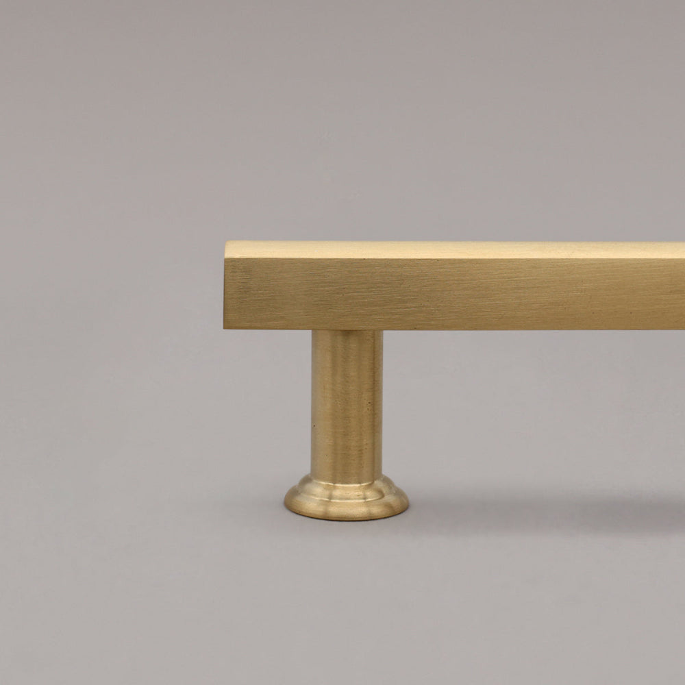 unlacquered satin brass mod pull close up on stem