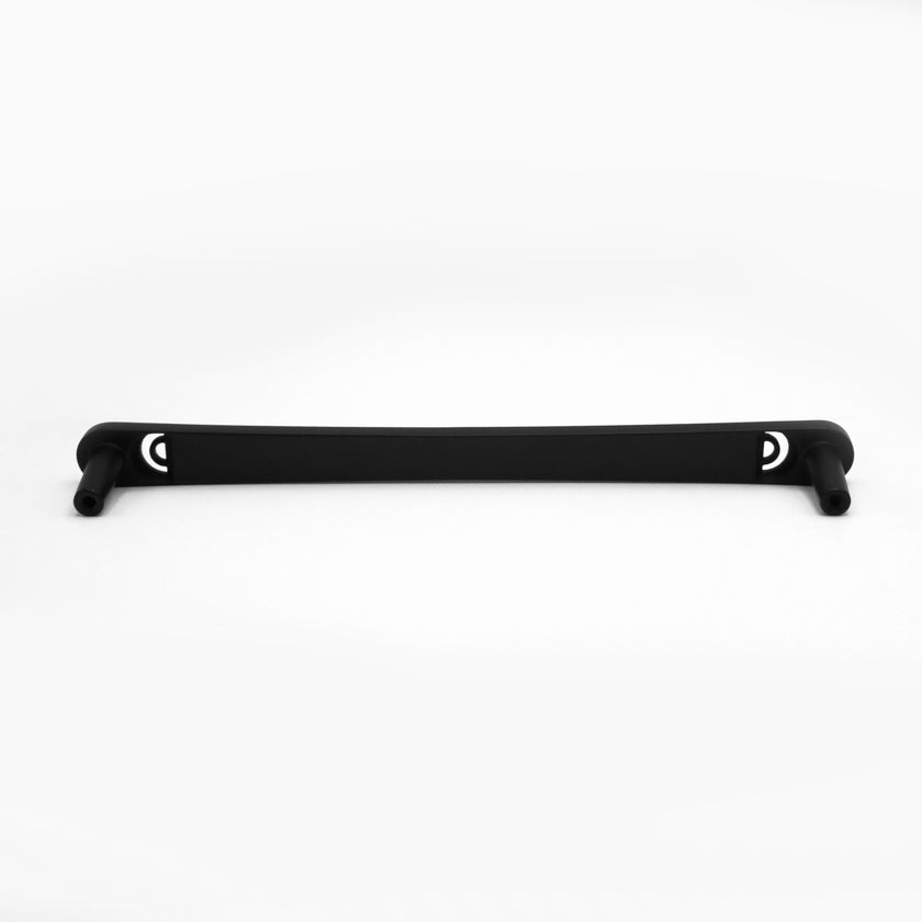 Matte Black Appliance Pull from the Horizon Collection With Cutouts