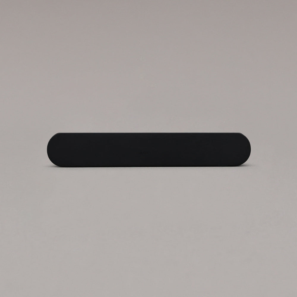 matte black ribbed pull front view on gray background