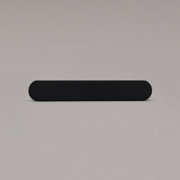 matte black ribbed pull front view on gray background