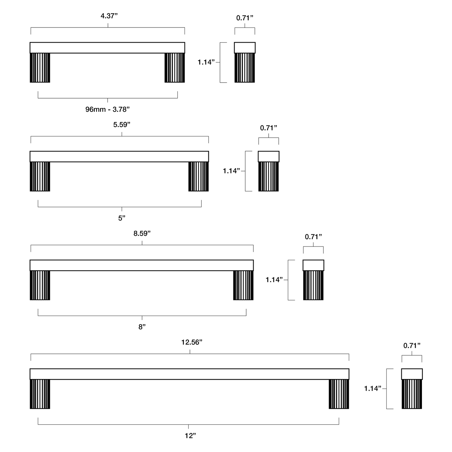 Ribbed Cabinet Pull