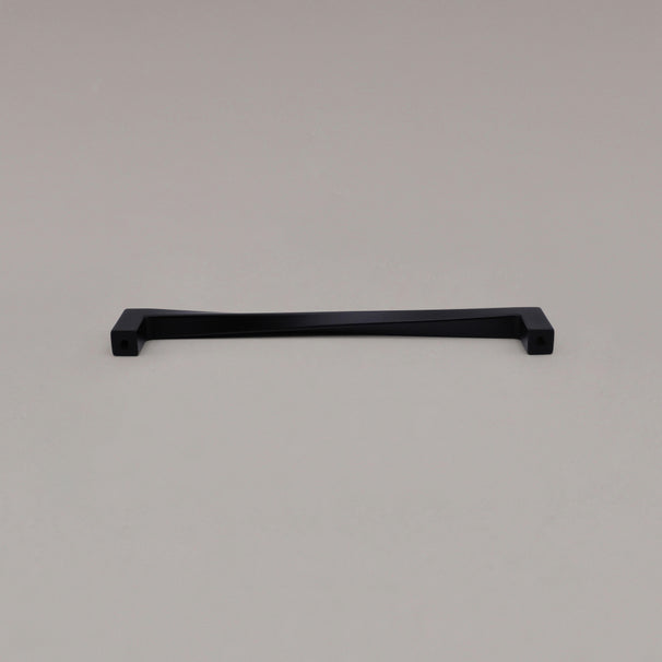 12" Twist appliance pull in Matte Black rear view on gray background