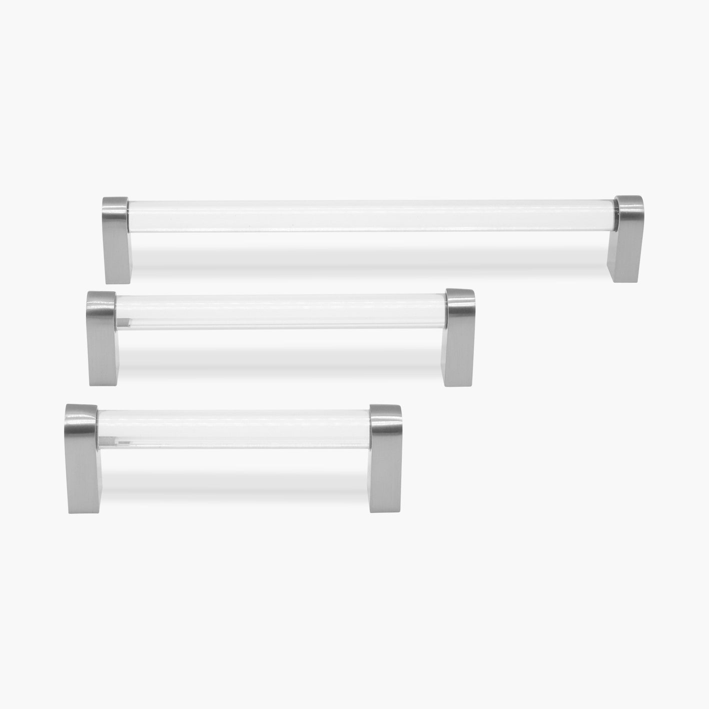 Acrylic Cabinet Pulls in Polished Nickel