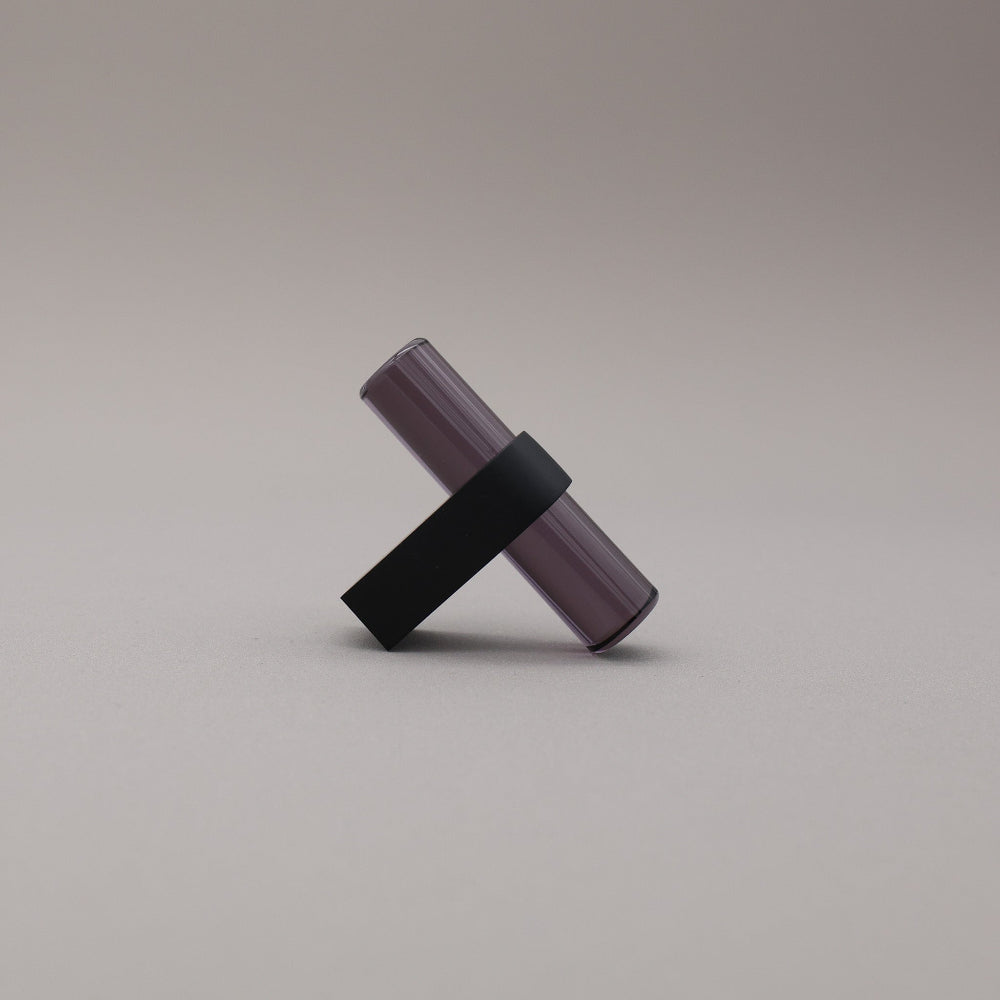 Acrylic Knob with black stem and smoke acrylic handle.