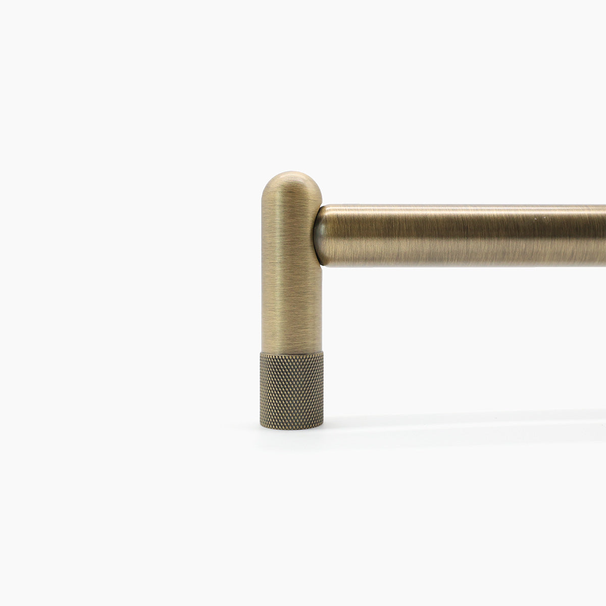 Macros aged brass appliance pull.