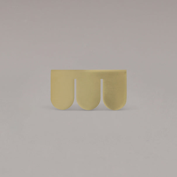 Satin Brass Edge Pull Front.