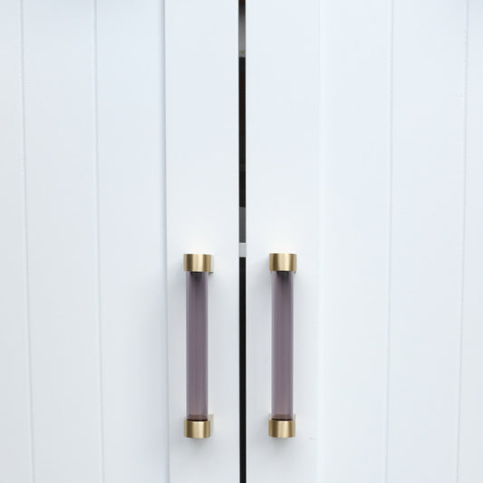 Acrylic Cabinet Pulls in three different sizes in satin brass finish