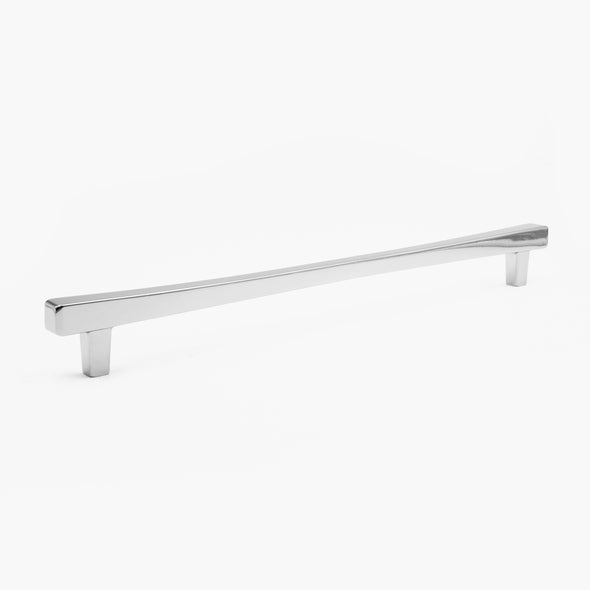 Standing angled view of Diamond 18" Appliance Pull in a Polished Nickel finish