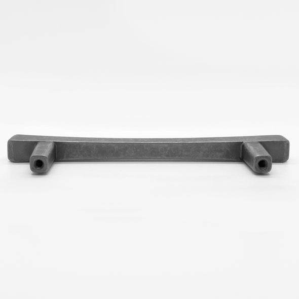 Rear-facing, laying down view of Diamond cabinet pull in a Weathered Nickel finish