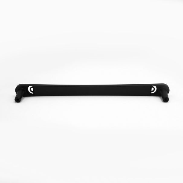 Rear-facing, laying down view of Hapny Horizon Appliance Pull in Matte Black