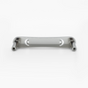 Rear-facing, laying down view of Hapny Horizon 4" cabinet pull in Polished Nickel