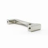 Angled, rear view of Hapny Twist 96mm cabinet pull in a Polished Nickel finish