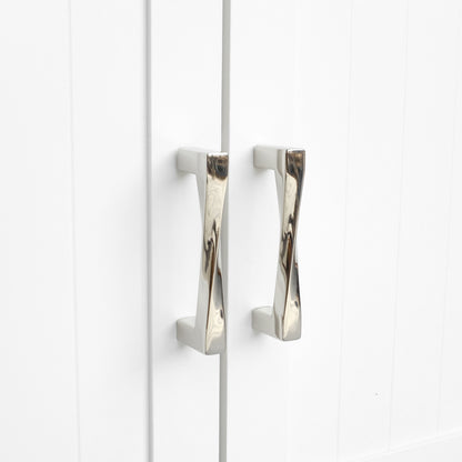 Twisted Polished Nickel Cabinet Pulls